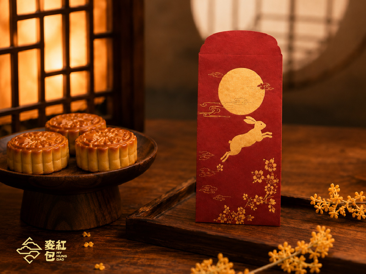 中秋節紅包袋怎麼設計？月亮、玉兔、桂花與團圓意象整理