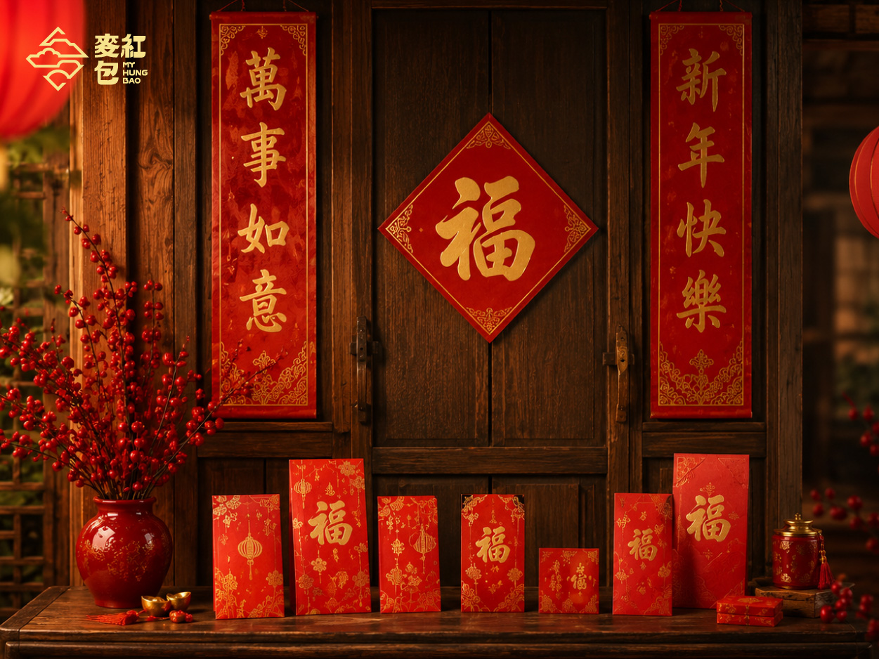 春聯和紅包袋怎麼搭？打造完整春節佈置的喜慶紙品指南